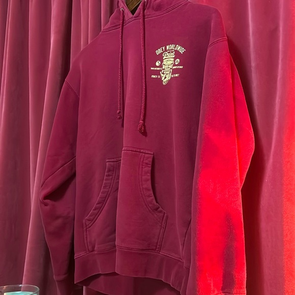 Obey Burgundy Hoodie Power to the Planet - Picture 2 of 3